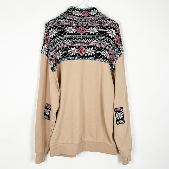 Kappa Authentic Shepherd Quarter Zip Fair Isle Sweater Size XL - Picture 4 of 6